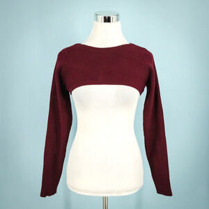 Hatch 3 Size Large L Joelle Burgundy Ribbed Long Sleeve Maternity Sweater Shrug